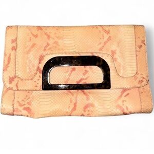 Elaine Turner Tan/snake Elegant Clutch Bag